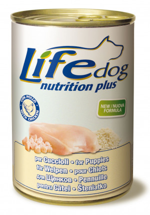 LIFE DOG Nutrition Plus PUPPY - konservi kucēniem 6 x 400g